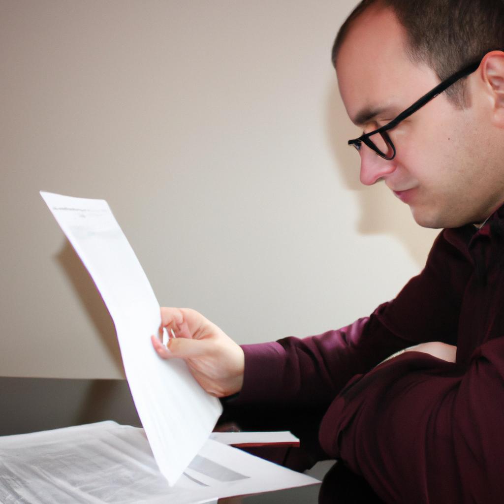 Person reviewing financial documents calmly