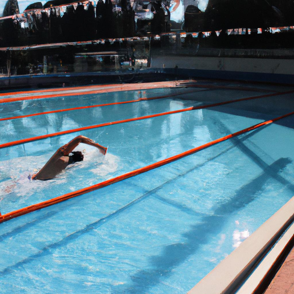 Person swimming at tennis club