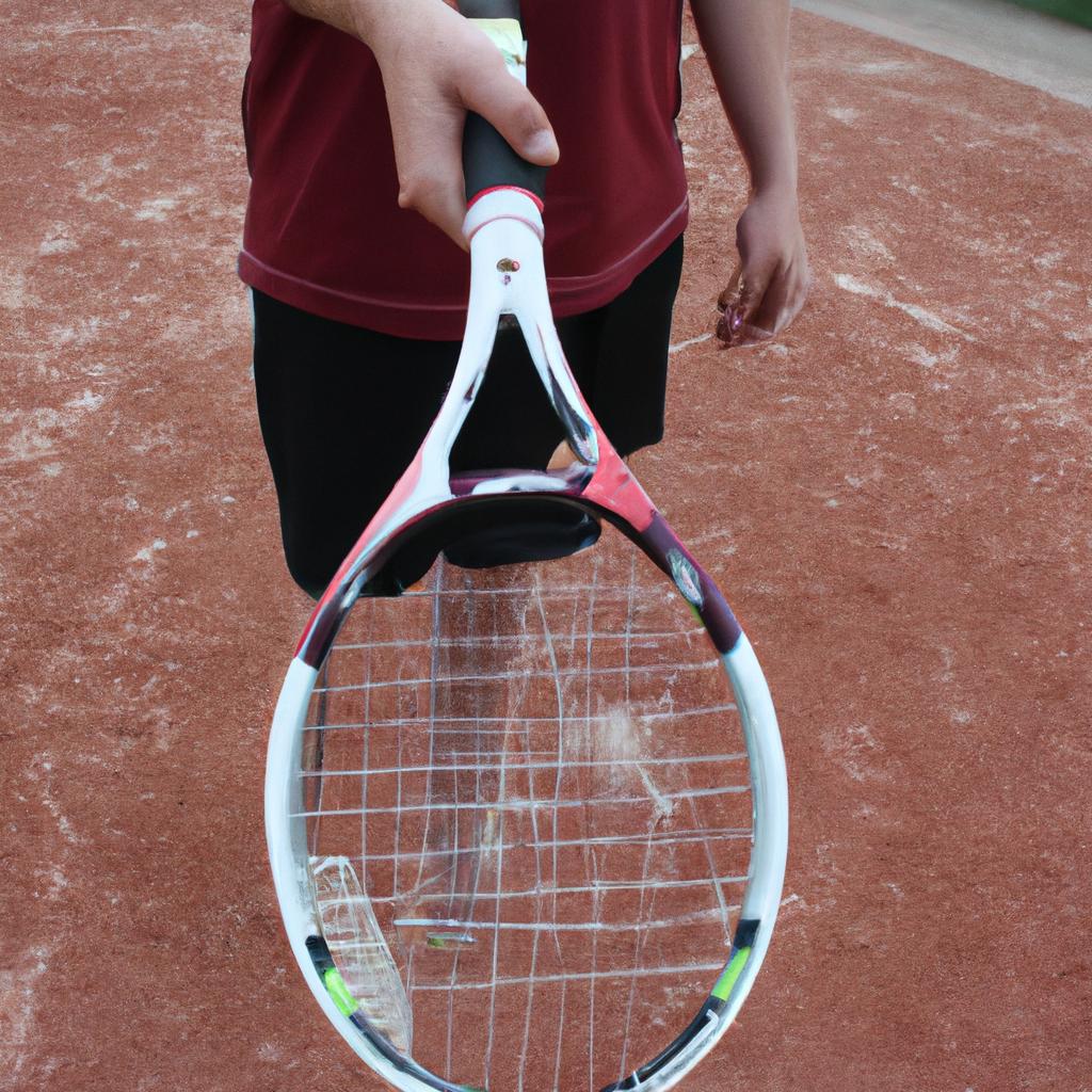 Person holding a tennis racket