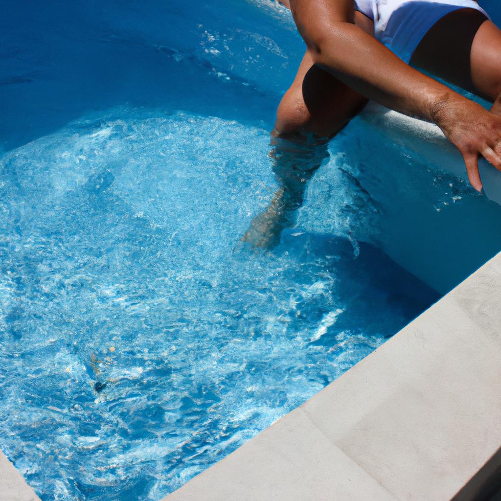 Person using pool and spa